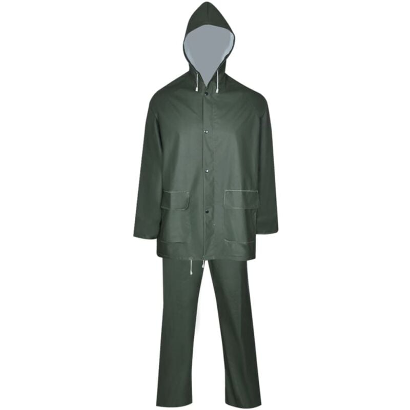 foto del prodotto impermeabile verde resistente a 2 pezzi con cappuccio verde m vidaxl