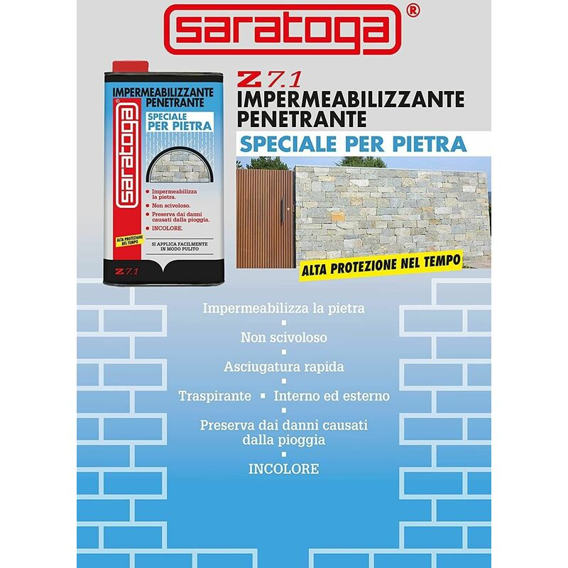 foto del prodotto impermeabilizzante per pietra saratoga penetrante per muri comignoli pilastri 1l