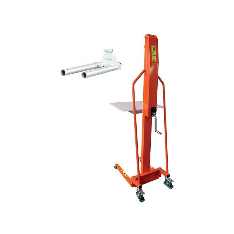 foto del prodotto impilatore manuale con supporto per bobine a doppio asse carico massimo 200 kg sollevamento massimo 1500 mm m200doubleaxe