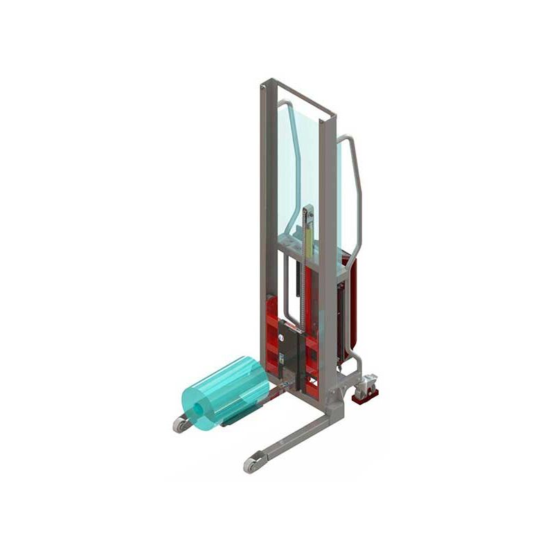 foto del prodotto impilatore semi elettrico sollevatore di bobine 600 mm carico massimo 100kg sollevamento massimo 1350 mm industria alimentare, industria