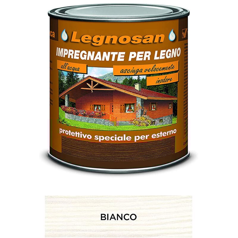 foto del prodotto impregnante all acqua per legno esterno legnosan 750 ml veleca bianco