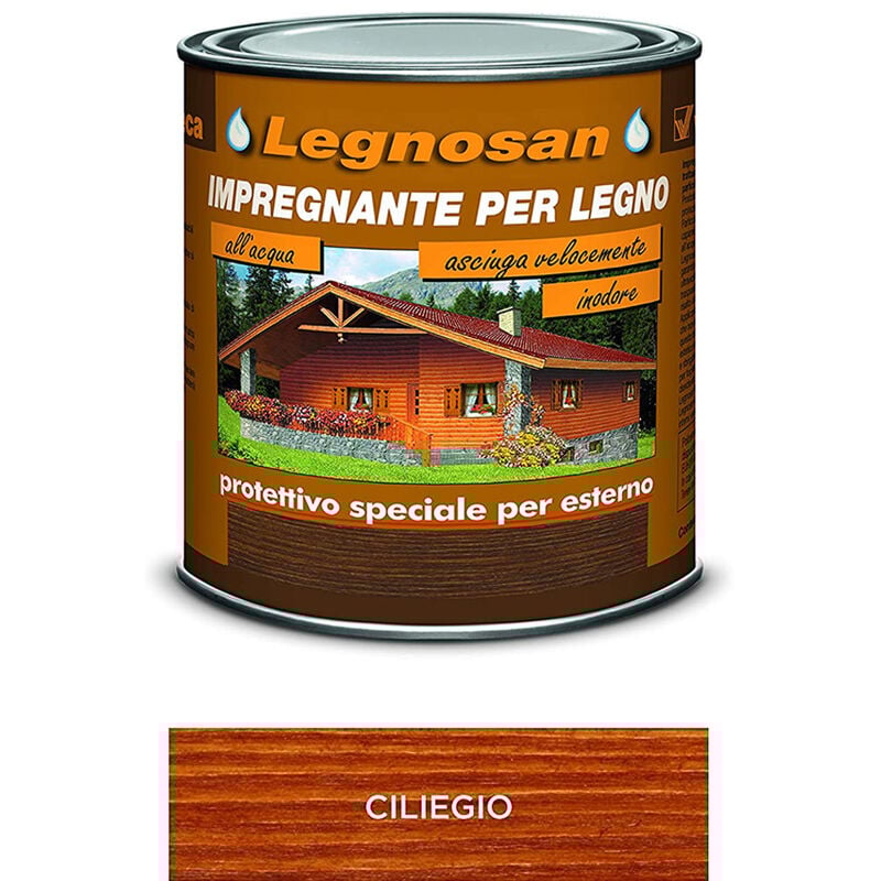 foto del prodotto impregnante all acqua per legno esterno legnosan 750 ml veleca ciliegio