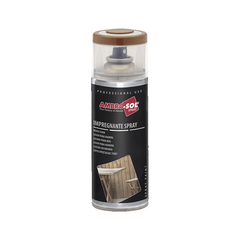 foto del prodotto impregnante per legno spray ambro sol finitura poliuretanico professionale 400ml col. bianco