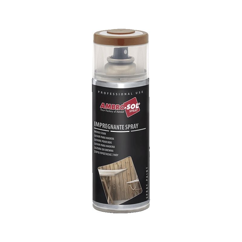 foto del prodotto impregnante per legno spray ambro sol finitura poliuretanico professionale 400ml col. trasparente