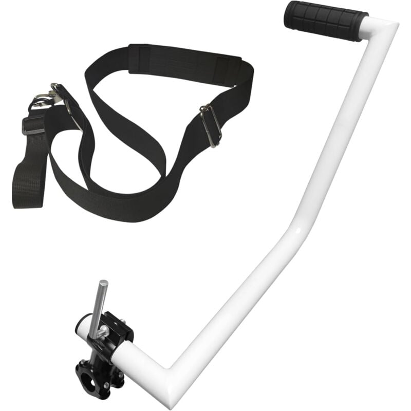 foto del prodotto impugnatura ergonomica per decespugliatore con clip di supporto, impugnatura per la cura del prato, giardinaggio, bordi del cortile alluminio