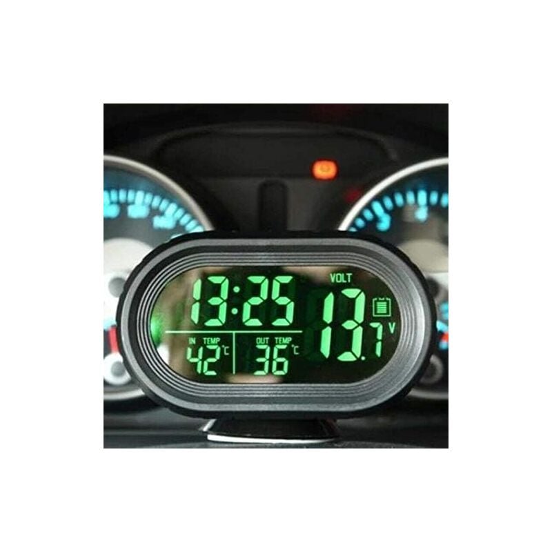 foto del prodotto in 1 auto digitale led elettronico lcd orologio termometro voltmetro