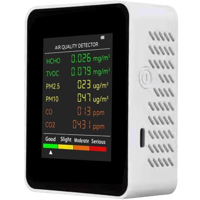 foto del prodotto in 1 pm2.5 pm10 hcho tvoc co co2 rilevatore di qualit dell aria multifunzionale co anidride carbonica formaldeide monitor lcd schermo di grandi