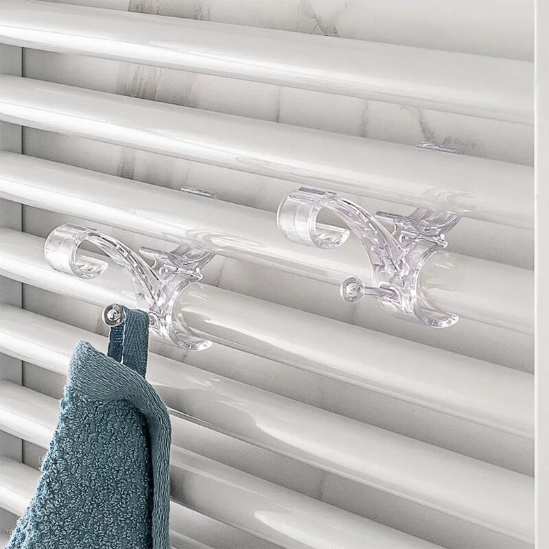 foto del prodotto inbagno appendini per termoarredo trasparenti in set da 2 pezzi