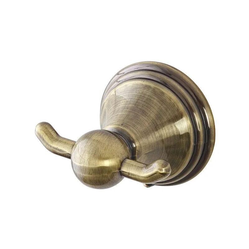 foto del prodotto inbagno appendino da muro per accappatoi in acciaio finitura bronzo kit di fissaggio incluso iris