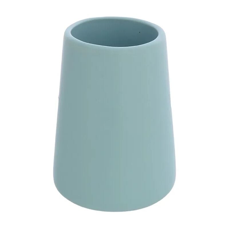 foto del prodotto inbagno bicchiere portaspazzolini da appoggio sidney in ceramica turchese pastello