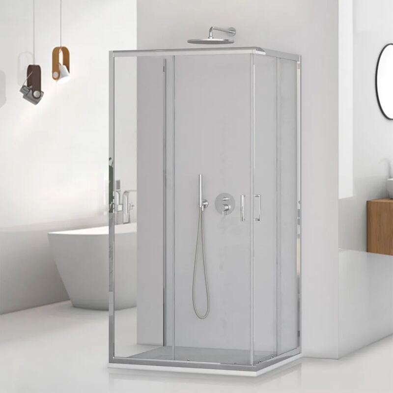 foto del prodotto inbagno box doccia 3 lati 70x90x70 cm doppio scorrevole trasparente tay