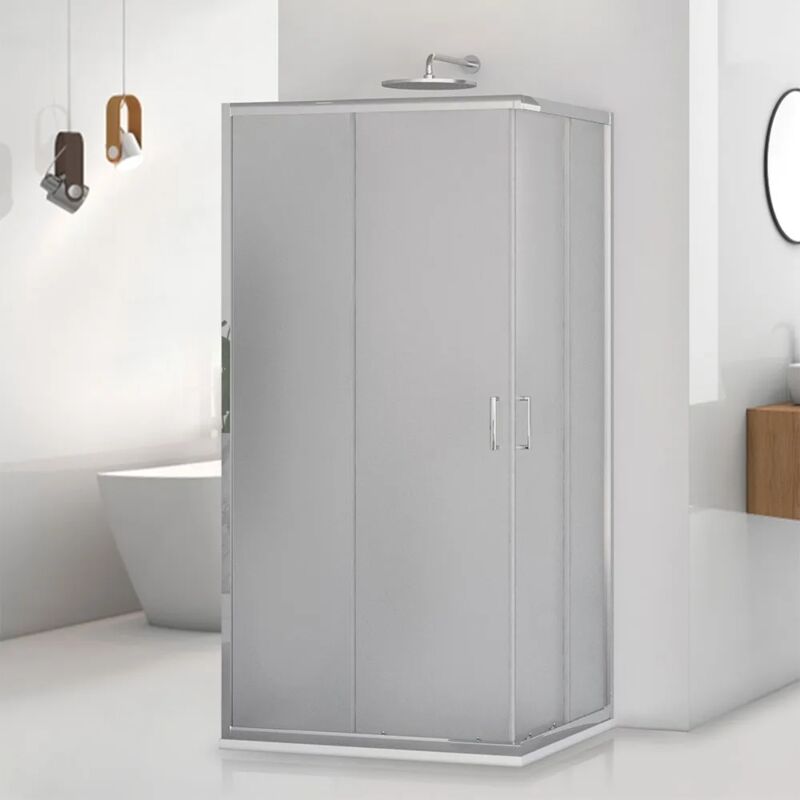 foto del prodotto inbagno box doccia 3 lati 80x120x80 cm doppio scorrevole vetro stampato tay
