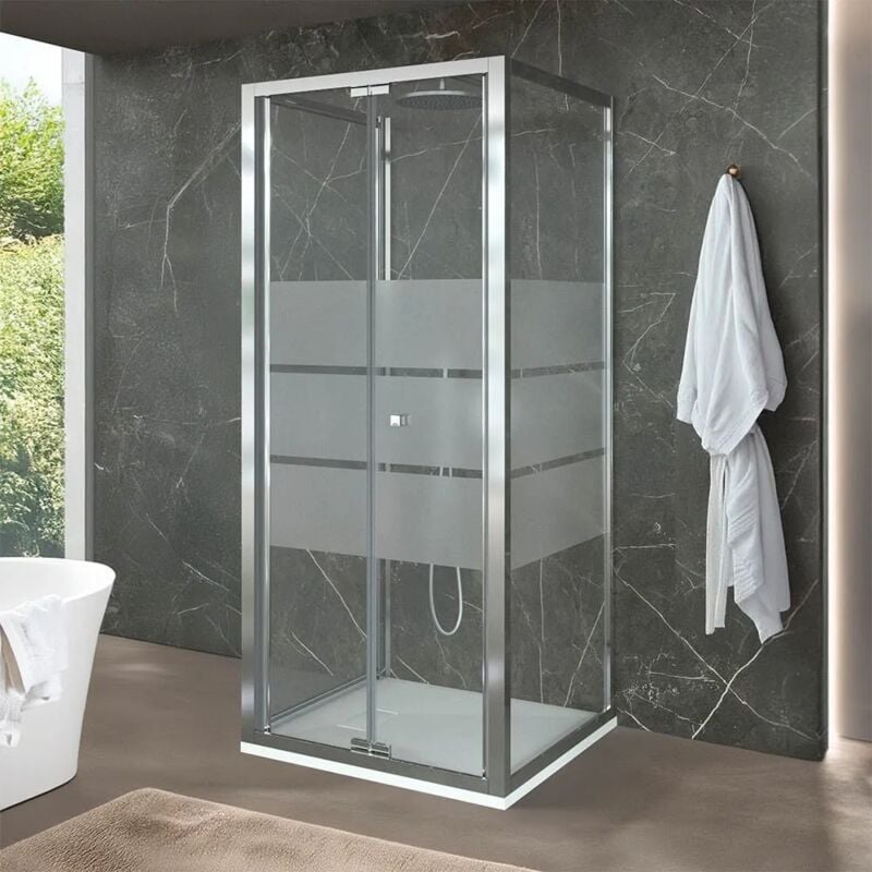 foto del prodotto inbagno box doccia 70x80x70 cm porta a soffietto serigrafata h 200 cm ted