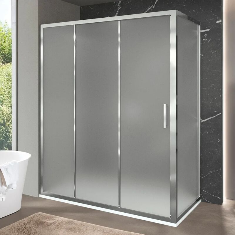 foto del prodotto inbagno box doccia 80x170 cm con porta scorrevole e vetro opaco h 200 cm ted