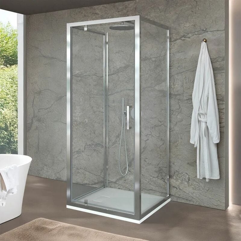 foto del prodotto inbagno - box doccia 80x70x80 cm con porta a battente trasparente h 200 cm ted