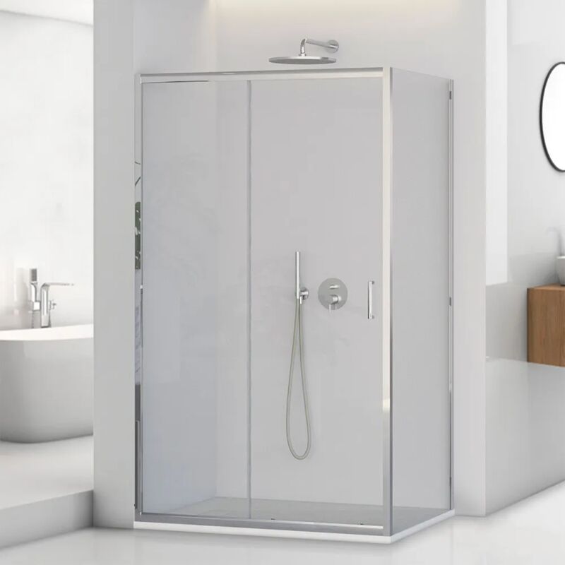 foto del prodotto inbagno box doccia angolare 70x120 cm scorrevole in cristallo temperato tay