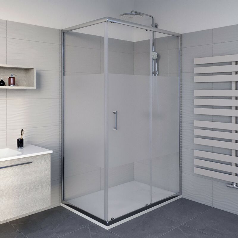 foto del prodotto inbagno box doccia angolare 70x140 cm icon fisso scorrevole con vetro serigrafato