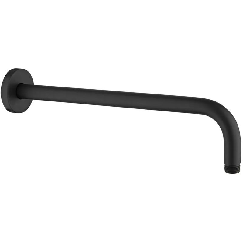 foto del prodotto inbagno braccio per soffione doccia 40 cm tondo in acciaio nero opaco