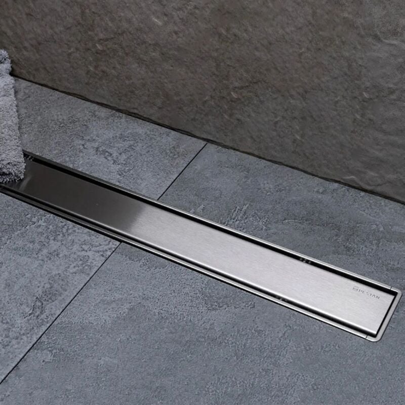 foto del prodotto inbagno canalina doccia a pavimento 75 cm con cover acciaio inox cromato e scarico incluso