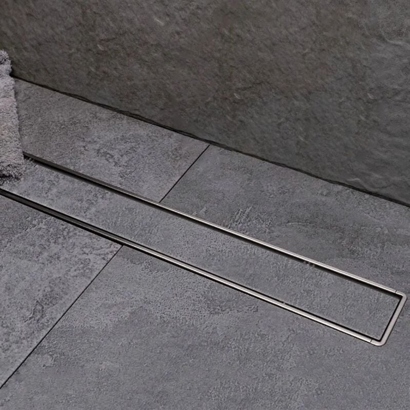 foto del prodotto inbagno canalina doccia a pavimento 75 cm con cover piastrellabile in acciaio inox e scarico incluso