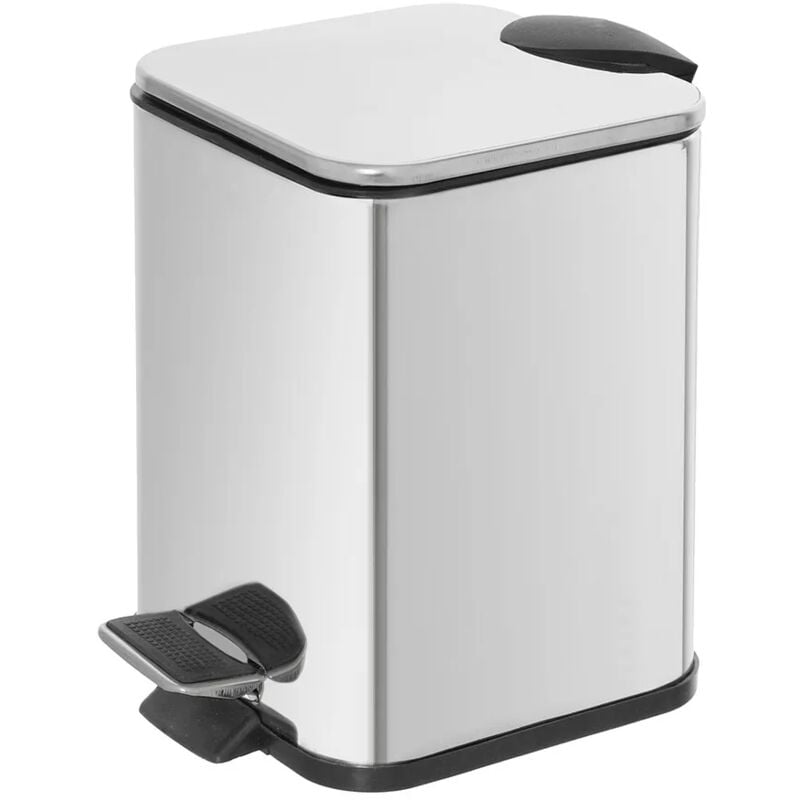 foto del prodotto inbagno cestino bagno cromato 3lt apertura a pedale e secchio removibile