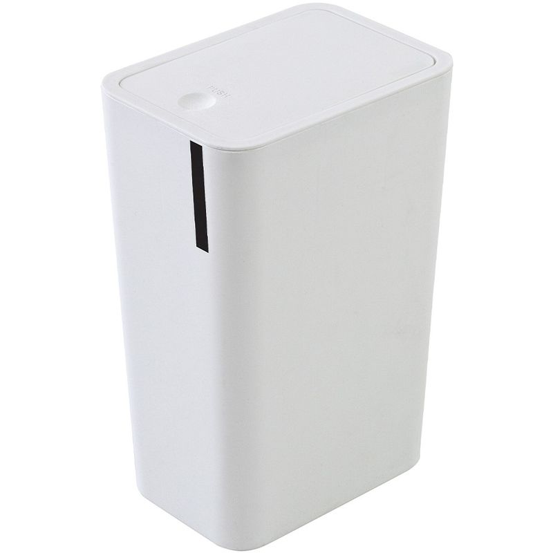 foto del prodotto inbagno cestino bagno da 8 litri in plastica bianca con coperchio push
