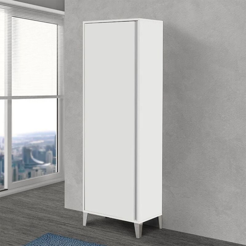 foto del prodotto inbagno colonna bagno porta scopa da 60 cm linea way in bianco lucido