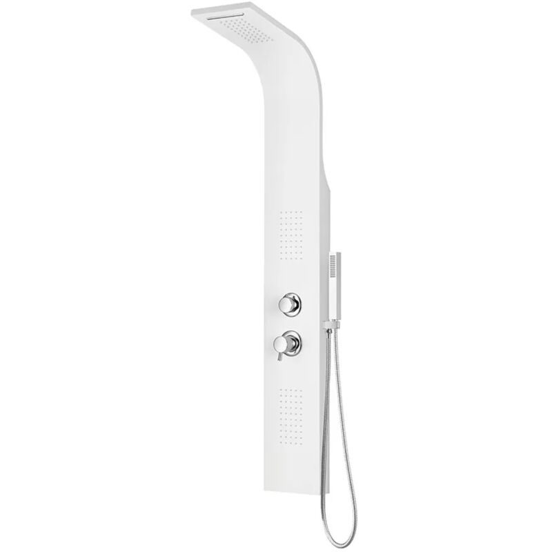 foto del prodotto inbagno colonna doccia idromassaggio in alluminio bianco opaco con 4 getti