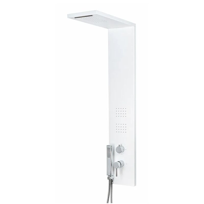 foto del prodotto inbagno colonna doccia multifunzione bianco opaco con 4 getti in acciaio inox