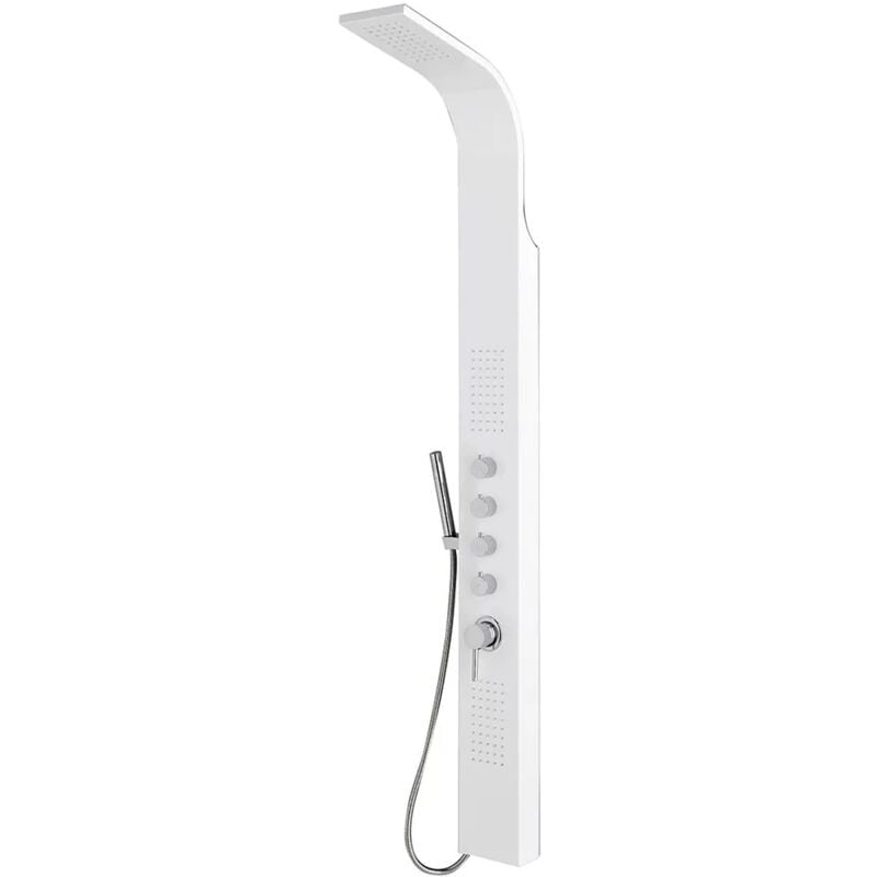 foto del prodotto inbagno colonna doccia multifunzione in alluminio bianco con 4 funzioni