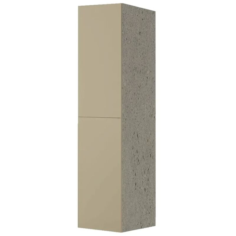 foto del prodotto inbagno colonna per lavanderia h 180 cm effetto pietra e ante in tortora wanda