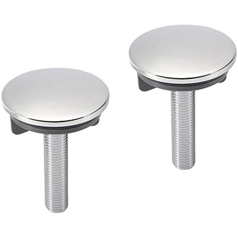 foto del prodotto inbagno coppia tappi copriforo 47 mm in acciaio cromato per lavabo e bidet