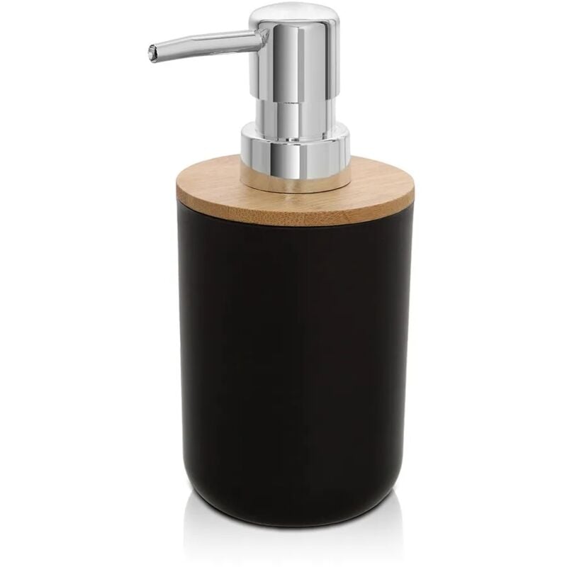 foto del prodotto inbagno dispenser sapone da appoggio nero in abs e bamb surf