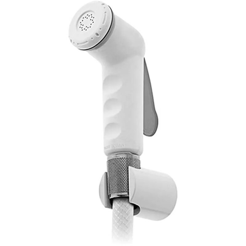 foto del prodotto inbagno doccetta igienica bianca con flessibile 120 cm completa di supporto e tasselli