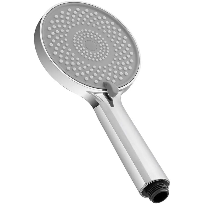 foto del prodotto inbagno doccetta tonda h 24 cm in abs cromato lucido con 3 tipi di getto