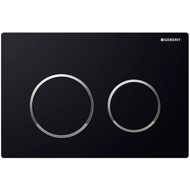 foto del prodotto inbagno geberit placca di comando sigma 20 doppio tasto nero cromo lucido