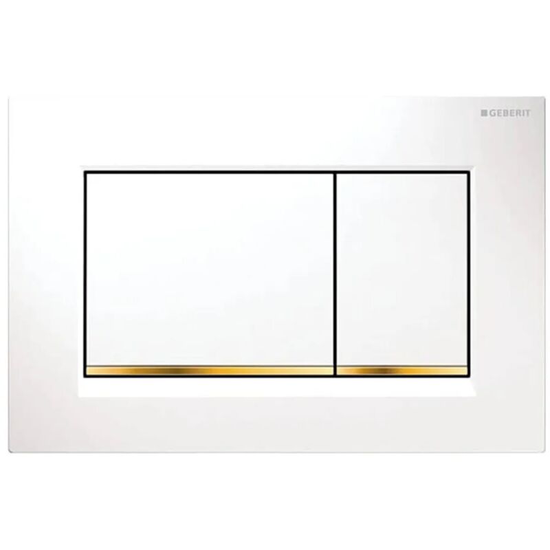foto del prodotto inbagno geberit placca di comando sigma 30 doppio tasto bianco oro