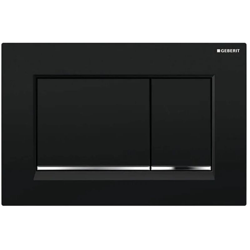 foto del prodotto inbagno geberit placca di comando sigma 30 doppio tasto nero cromato