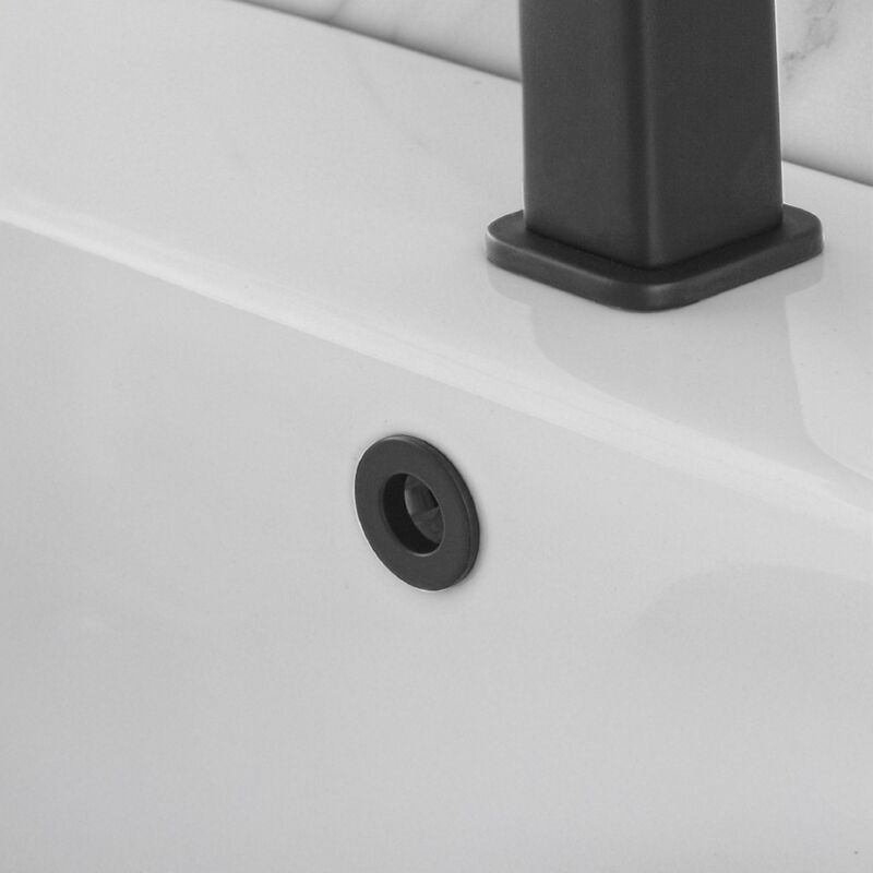 foto del prodotto inbagno ghiera con foro nera opaca troppo pieno lavabo e bidet da 24 o 28 mm