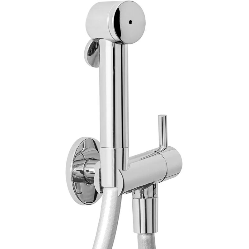 foto del prodotto inbagno idroscopino cromato in abs completo di supporto a muro con rubinetto