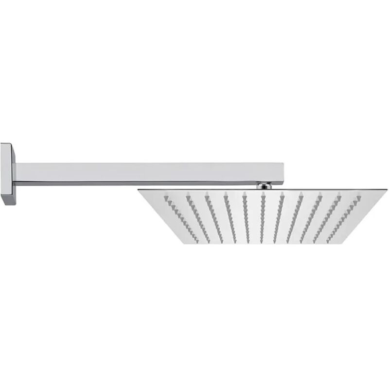 foto del prodotto inbagno kit doccia braccio 30 cm e soffione rettangolare 30x20 cm cromato lucido