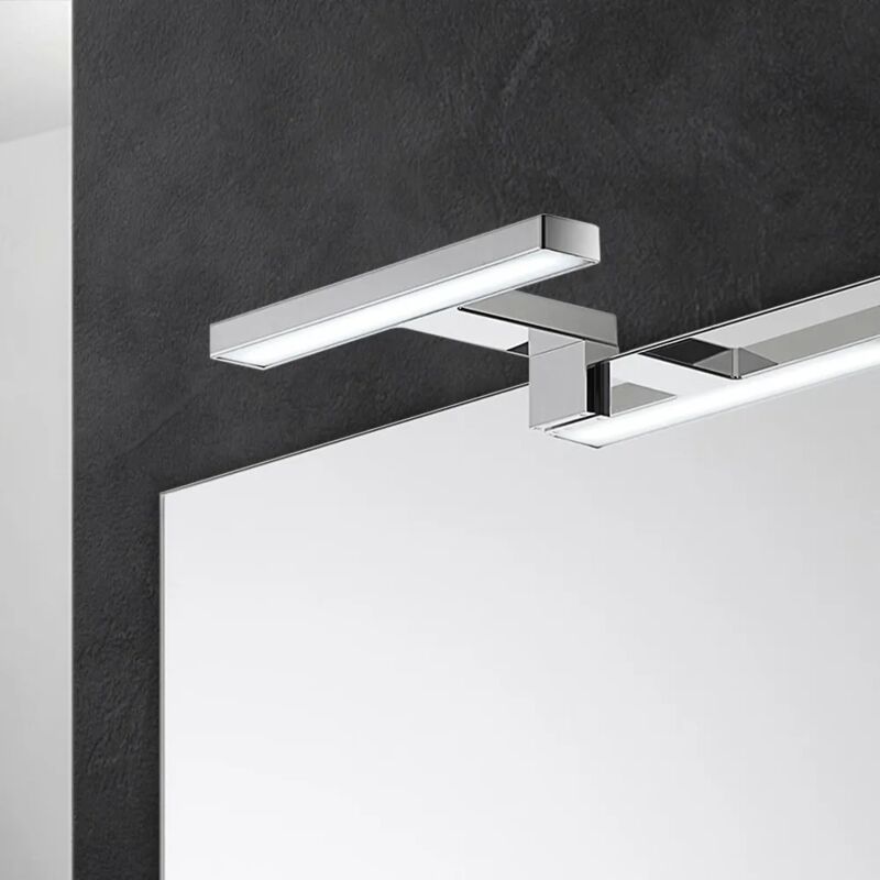 foto del prodotto inbagno - lampada led per specchio 18 cm cromo lucido con doppia installazione
