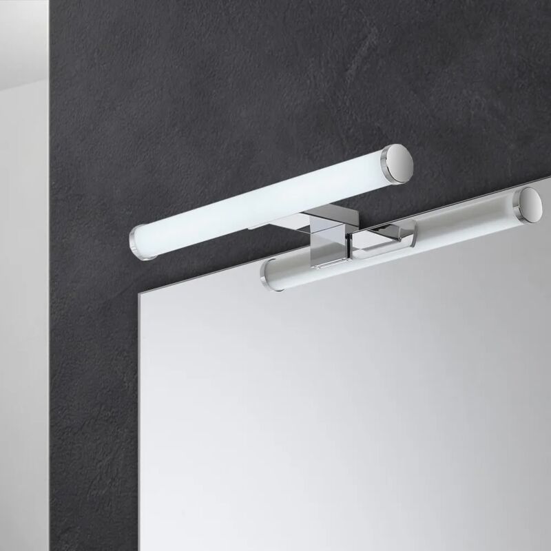 foto del prodotto inbagno - lampada led per specchio bagno 30 cm cromo con doppia installazione