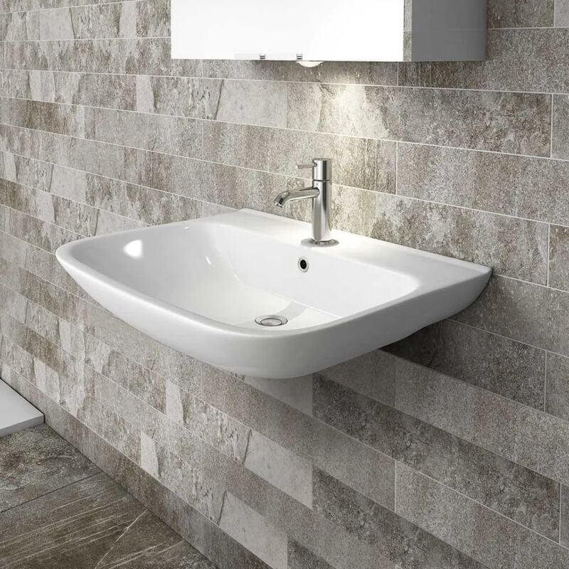foto del prodotto inbagno lavabo sospeso 65 cm in ceramica bianco lucido
