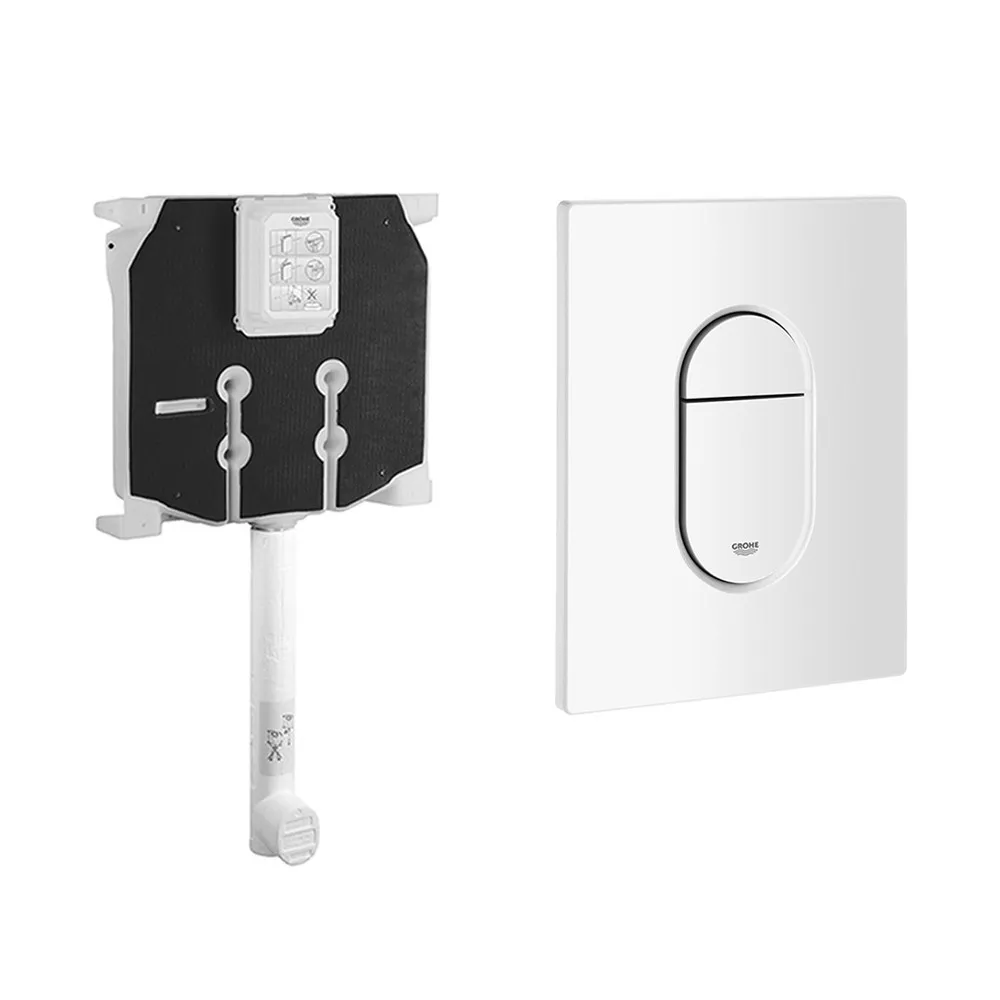 foto del prodotto inbagno meccanismo di scarico wc grohe da incasso con placca bianca