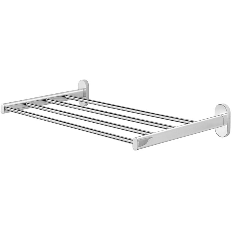foto del prodotto inbagno mensola a muro portasciugamani con 4 bracci gedy serie febo in acciaio inox cromato