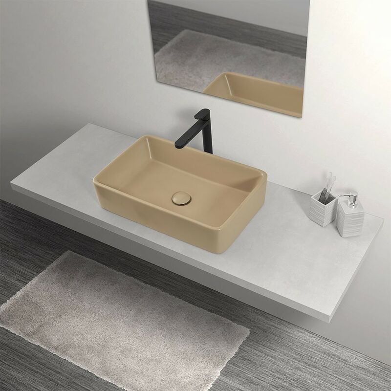 foto del prodotto inbagno mensolone effetto legno grigio nuvola 110 cm per lavabi da appoggio serie master