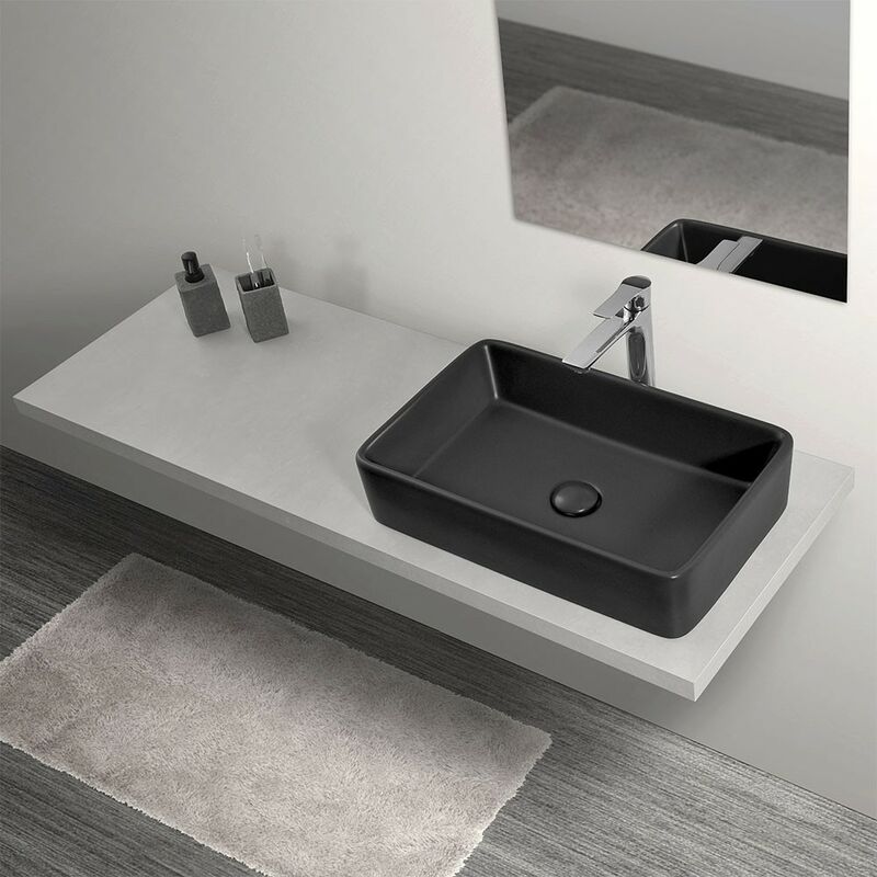 foto del prodotto inbagno mensolone sospeso 140 cm per lavabi da appoggio color grigio nuvola serie master