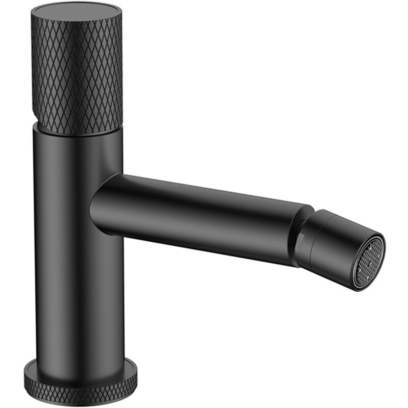 foto del prodotto inbagno miscelatore bidet nero opaco con leva zigrinata in acciaio inox gemini
