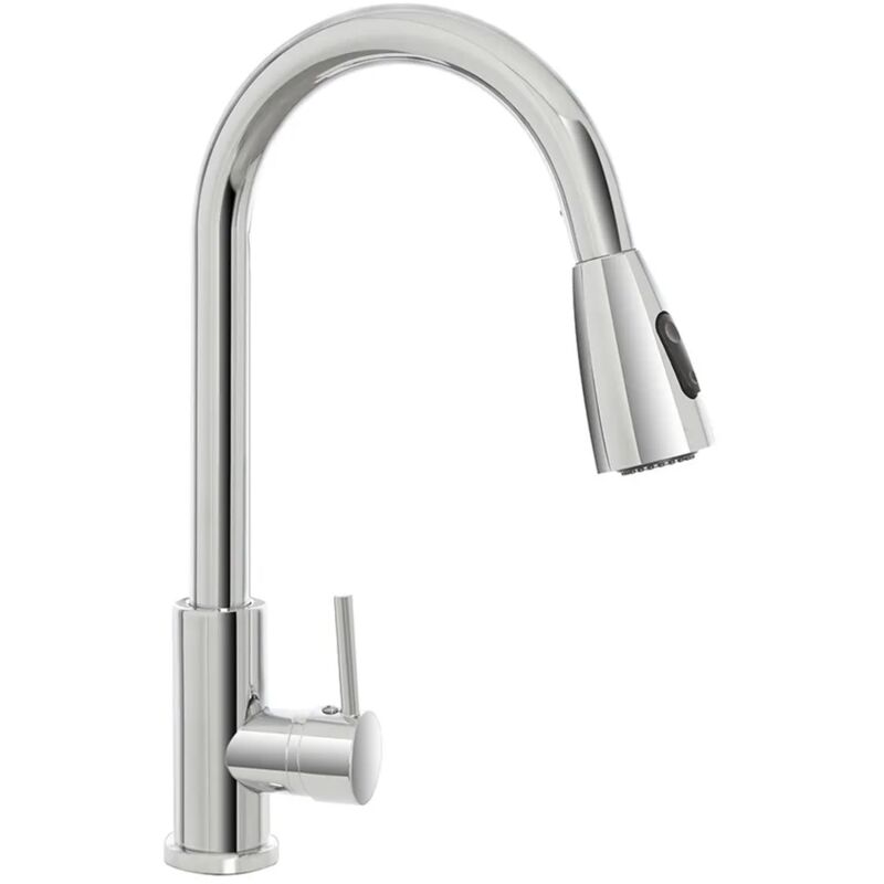 foto del prodotto inbagno miscelatore cucina cromato in acciaio inox con doccetta estraibile